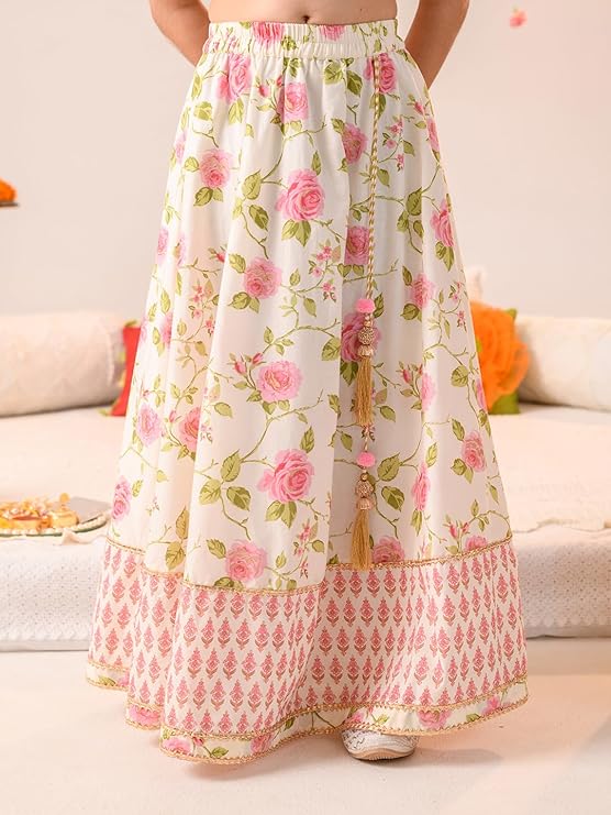 Pspeaches Girl's Cotton Readymade Lehenga Choli