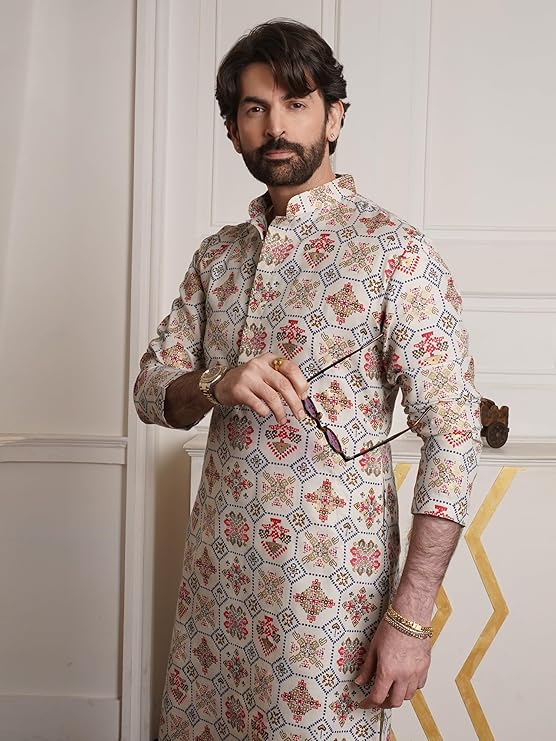SOJANYA Men Silk Blend Regular Fit (Since 1958 Embroidered ONLY Long Kurta